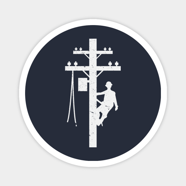 Cool Lineman Silhouette Magnet by LineXpressions